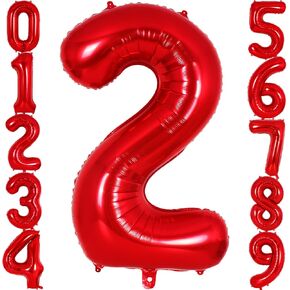Red Number 1 Balloon 40 Inch, Big Large Foil Helium Number Balloons, Jumbo Giant Mylar Number 1 Balloons for 1st first Birthday Party Decorations Supplies Anniversary
