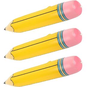 Funny Yellow Pencil Balloons 3pcs Back to School Foil Balloon - 27'' Giant Pencil Inflatable Balloon The First Day of School Classroom Welcome Party Favors Decorations Supplies ﻿