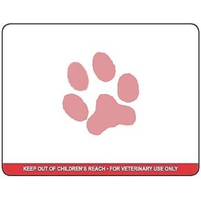 Veterinary Prescription Labels with Red Paw Print & Warning, 2 1/8 x 2 3/4, 400 Labels Per Roll, 1 Roll Per Package