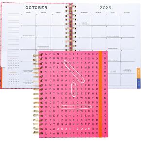 ban.do 17-Month Large Daily and Weekly Planner Dated August 2025 - December 2026, Hard Cover Self Care Journal, Spiral Agenda with Monthly Calendar, Stickers, Art & Bonus Pages (Word Search)