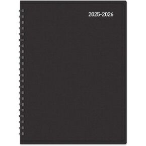 2025-2026 Office Depot® Brand 14-Month Weekly/Monthly Academic Planner, Vertical Format, 7-1/2" x 9", 30% Recycled, Black, July 2025 To August 2026