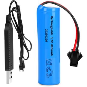 3.7V 800mAh Li-ion Battery for Remote Control Cars, Compatible with E35 DE38 DE40 DE50 DE55 TB202 TM141