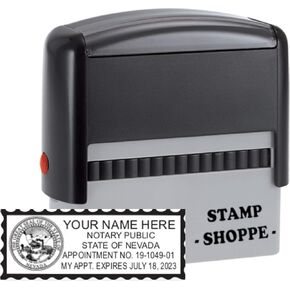 Nevada Notary Grey Stamp Self Inking | Printy 4913, 2.3x0.81 Inch Rectangular Prints | Nevada (Stamp)