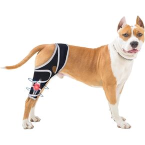 Dog Knee Brace for Torn Acl Hind Leg - Protect Dog's Joints,Adjustable Front Back Leg Support Bracket for Warmth and Support, Four Leg Universal Dog Knee Brace, L.