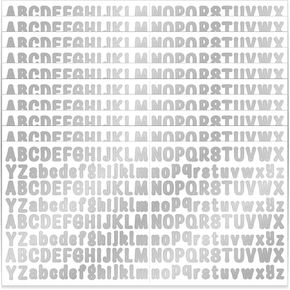 2080 Pieces 10 Sheets Silver Small Letter Stickers, 1/2 Inch Self Adhesive Alphabet, Cute Vinyl Letter Stickers for Scrapbook, Arts Crafts, Water Bottles, Cup, Envelopes, Cards (Silver)