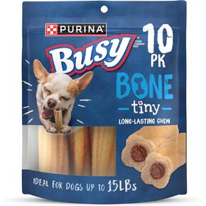 Purina Busy Bone Adult Toy Breed Dog Chew Bone Treats, Tiny - 10 ct. Pouch