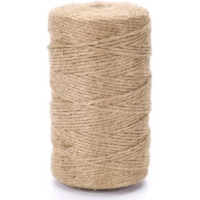 VGOODALL Natural Jute Twine, 500 Feet Long Brown Twine Rope for Crafts, Gift Wrapping, Packing, Gardening and Wedding Decor