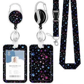 ID Badge Holder with Lanyard Yellow Rubber Ducks Retractable Badge Reel Carabiner Clip Soap Bubbles Lanyard Name Card Vertical ID Protector, ID Card Holder Keychain Name Badge Clip for Women Men