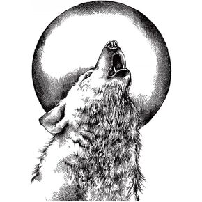 CYFUN DESIGN Howling Wolf Clear Stamp for Card Making Animals Moon Transparent Silicone Stamp for DIY Scrapbooking Paper Crafting Handmade Crafts Stamping Stamp Scrapbook Photo Album Decor
