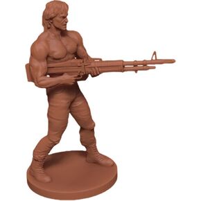 Evil Genius Gaming Cinematic Adventure: Rambo Miniature - RPG Accessory, Evil Genius Games, This Officially Licensed Rambo Miniature Stands 32mm Tall, Made from PV, Unpainted Figure , Grey
