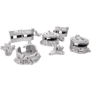 Tabletop Terrain War Bunkers Terrain Set - 28mm Scale for Wargames and RPGs
