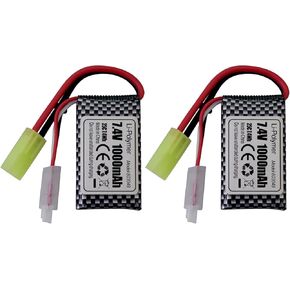Accessory 2PCS 7.4V 1000mAh Odamiya Plug Lithium Battery for 300E 9201E 9300 9310 9305E 9304E 9303E 9302E 9301 RC Car, RC Boat, RC Drone