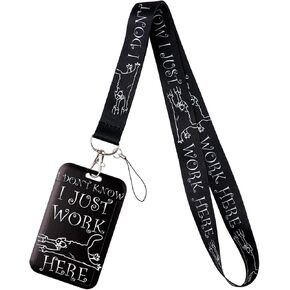 Lanyard for ID Badge Holder, Pretty Keychain Lanyard for Keys Name Tag for Office Staff Teachers Employees Red & Yellow Flower