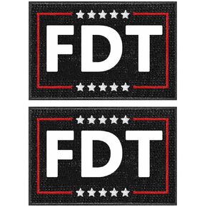 2 Pack Anti Trump Anti MAGA FDT Donald Trump 86 47 Patch Embroidery Military Hook Fastener Patch for Caps Bags Vests Military Uniforms