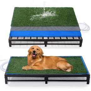 HOMBYS Self Cleaning Porch Potty for Dogs with Drain,Artificial Grass Dog Potty Tray for Indoor & Outdoor,Pet Litter Box for Small & Large Dog,Puppy Toilet for Patio,47"x23.6x5.9