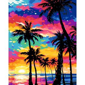 geesfayan Paint by Numbers Kit for Adults Beginner, Adult Paint by Number Kits on Canvas,DIY Painting with Numbers for Adults, Oil Paint by Number Kits for Home Wall Decor 16x20 In（Mountain Landscape）