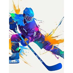 YOUSHIHA American Flag Hockey Diamond Painting Kits for Adults,DIY 5D Ball Sports Diamond Art Full Drill for Adult,for Beginner Home Wall Decor Gift 12x18 Inch