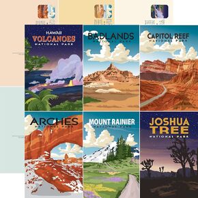 Echo Park Paper National Parks: Scenic Post Cards 12x12 Patterned Paper, Various