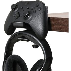 Controller Holder and Headphone Holder - Gaming Desk Organizer - 3D Printed Adjustable Desk Mount Stand for Gamers and Audiophiles - Works with Playstation Xbox Nintendo Accessories