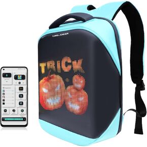 LED Backpack, Smart Dynamic Daypack with Programmable Screen Laptop Backpack Waterproof Commuter Bag for Travel Riding Work, 16 inch (pink)
