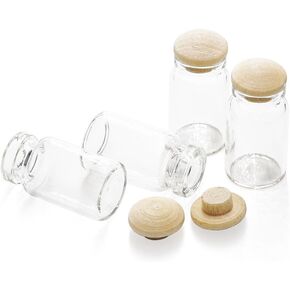 Odoria 1/12 Miniature Glass Jars 4Pcs Tiny Mini Empty Clear Candy Jar with Lids Miniatures Dollhouse Decoration Accessories Doll House Accessory, Short