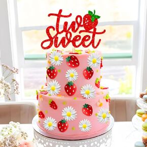 Strawberry Baby Shower Decoration Berry Baby Shower Cake Topper Decoration Dasiy Flower Sweet Fruit Theme Berry First Birthday Gender Reveal Party Supplie