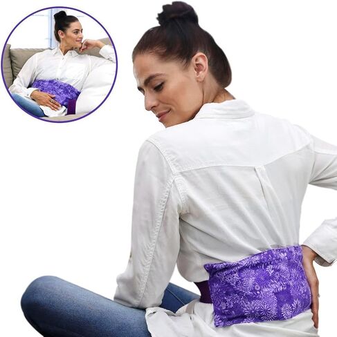 Hot Pockets Microwavable Heating Pad for Cramps - Microwave Heating Pad for Lower Back Pain Relief Washable - Heat Wrap with Secure to Body Strap - American Made Heating Pad - 3 Packs-Purple Flowers in Saudi Arabia