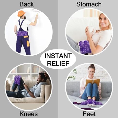 Hot Pockets Microwavable Heating Pad for Cramps - Microwave Heating Pad for Lower Back Pain Relief Washable - Heat Wrap with Secure to Body Strap - American Made Heating Pad - 3 Packs-Purple Flowers in Saudi Arabia