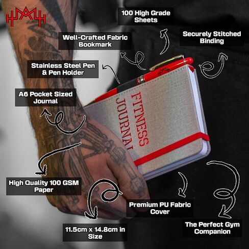 – A6 Pocket Fitness Journal – Set 15 Goals, Track 93 Workouts, Measure Progress & Log 24 Personal Records – Sweatproof Design, Daily Planner & Exercise Log Book For Men & Women - Black in Saudi Arabia