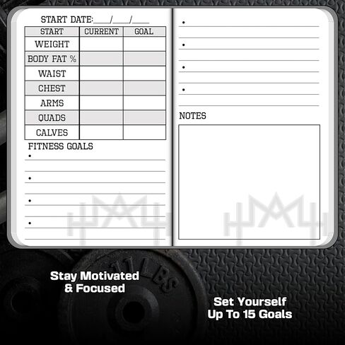 – A6 Pocket Fitness Journal – Set 15 Goals, Track 93 Workouts, Measure Progress & Log 24 Personal Records – Sweatproof Design, Daily Planner & Exercise Log Book For Men & Women - Black in Saudi Arabia