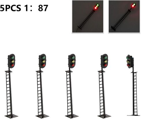 HO SCALE SCALE TRAIN TRAIN LAMP LAMP ، 5 قطع إشارات مصباح LED ، مصابيح 2/3 للمشاة ، 3V/12V متوافقة ، مناسبة لتخطيط السكك الحديدية والمبنى ، طاولة الرمال (مصباحان) in Kuwait