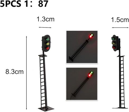 HO SCALE SCALE TRAIN TRAIN LAMP LAMP ، 5 قطع إشارات مصباح LED ، مصابيح 2/3 للمشاة ، 3V/12V متوافقة ، مناسبة لتخطيط السكك الحديدية والمبنى ، طاولة الرمال (مصباحان) in Kuwait