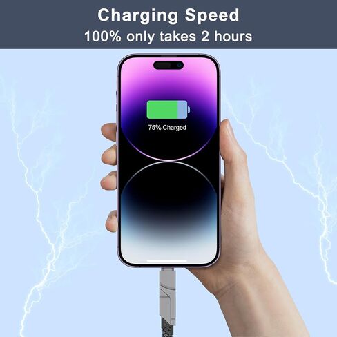 كابل شحن USB C 4 في 1، كابل لايتنينج 65 وات 3.3 قدم شحن سريع، كابل شحن متعدد مع منفذ Lightning/Type C/USB A للهواتف المحمولة/الأجهزة اللوحية/Samsung Galaxy والمزيد in Saudi Arabia