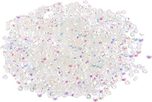 PATIKIL SS10/1440Pcs Glass Diamante Rhinestone, Crystal Glass Flat Back Rhinestones Round Crystal Man Made Gems Diamond Decor for Nail Art Craft Clothes DIY Makeup, AB Clear in Saudi Arabia