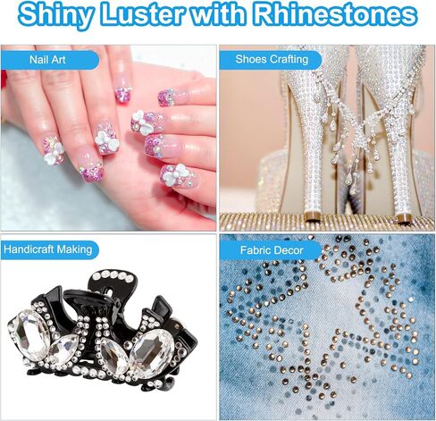 PATIKIL SS10/1440Pcs Glass Diamante Rhinestone, Crystal Glass Flat Back Rhinestones Round Crystal Man Made Gems Diamond Decor for Nail Art Craft Clothes DIY Makeup, AB Clear in Saudi Arabia
