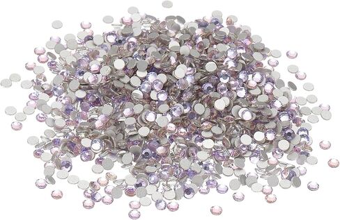 PATIKIL SS10/1440Pcs Glass Diamante Rhinestone, Crystal Glass Flat Back Rhinestones Round Crystal Man Made Gems Diamond Decor for Nail Art Craft Clothes DIY Makeup, AB Clear in Saudi Arabia
