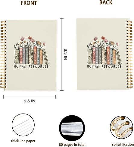 Human Resources Gifts Notebook Journal, HR Gifts for Women Men Coworkers Office, Thank You Appreciation Gifts for HR Manager Director, Spiral Notebook 5.5 x 8.3 in Saudi Arabia
