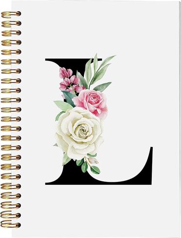 Floral Monogrammed B Spiral Notebooks – Initial Letter B Hardcover Journals, Cute Custom Hardcover Notebook Journal for Writing, Customized Monogram Personalized Gifts for Women/Girls/Teachers in Saudi Arabia