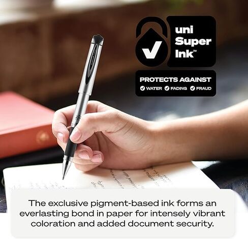 207 Impact RT Retractable Rollerball Pen ، Bold Point (1.0mm) ، الحبر الأسود ، 6 عدد ، حزمة مع حقيبة قابلة لإعادة الاستخدام البلاستيكية in Kuwait