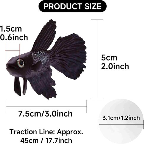 Fake Fish, Silicone Funny Artificial Fish, Ornament Small Slastic Aquarium Fake Fish for Aquarium Tank Decor, Swimming Fish Toy Play with Fish (Brown Betta) in Saudi Arabia