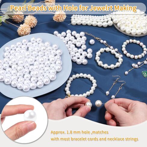 500pcs Pink 8mm Pearl Beads with Hole Round Pearls for Crafting Loose Pearl Beads for Jewelry Making Fake Pearls Bead for Bracelets Necklaces Earrings Key Chains Accessories DIY in Kuwait