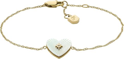 Fossil Women's Heritage D-Link Stainless Steel Chain Bracelet, Color: Gold (Model: JF04759710) in Saudi Arabia