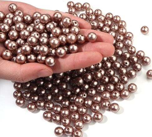 500pcs Pink 8mm Pearl Beads with Hole Round Pearls for Crafting Loose Pearl Beads for Jewelry Making Fake Pearls Bead for Bracelets Necklaces Earrings Key Chains Accessories DIY in Kuwait
