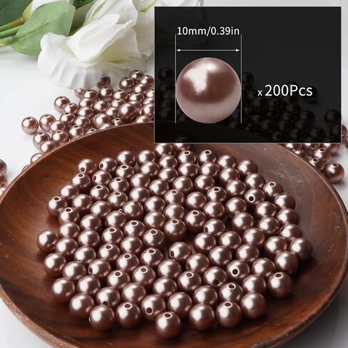 500pcs Pink 8mm Pearl Beads with Hole Round Pearls for Crafting Loose Pearl Beads for Jewelry Making Fake Pearls Bead for Bracelets Necklaces Earrings Key Chains Accessories DIY in Kuwait