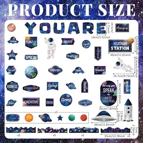 90 Pcs Crayon Affirmation Station Classroom Bulletin Board Set Motivational Bulletin Board Back to School Positive Affirmations Accent Cutout Mirror Growth Mindset Decor for School Office Home in Saudi Arabia