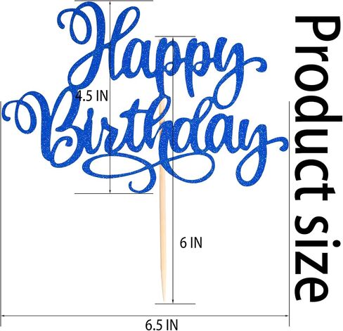 Happy Birthday Cake Toppers 9 Inch Glitter Happy Birthday Cake Pick for Birthday Anniversary Theme Party Cake Decorations Supplies - Olive Green in Saudi Arabia