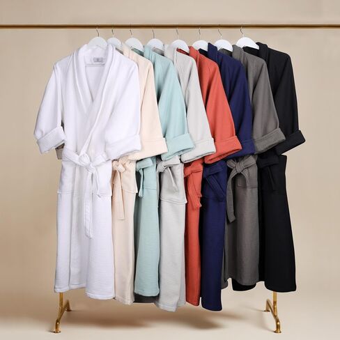 Superior Long-Staple Cotton Unisex Waffle Weave Bath Robe - White, Extra Large in Saudi Arabia