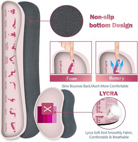 ARTSO Excel Shortcut Keys Mouse Pad Set, Extended Large XL Cheat Sheet Gaming Mousepad with Wrist Rest Support, Non-Slip Stitched Edge Keyboard Mat, Pink in Kuwait