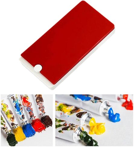 Watercolor Palette Paint Tray for Artists 13.9 x 7.2 cm Watercolor Tins 28 Wells for Acrylic Painting Outdoor Painting, Red in Saudi Arabia
