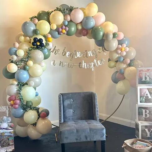 Blue and Green Balloon Arch Kit 115Pcs Dusty Blue Sage Green Balloons Garland Slate Yellow Cream Nude Beige White Sand Birthday Party Balloons for Boys Bear Bee Honeycomb Baby Shower Decorations in Kuwait